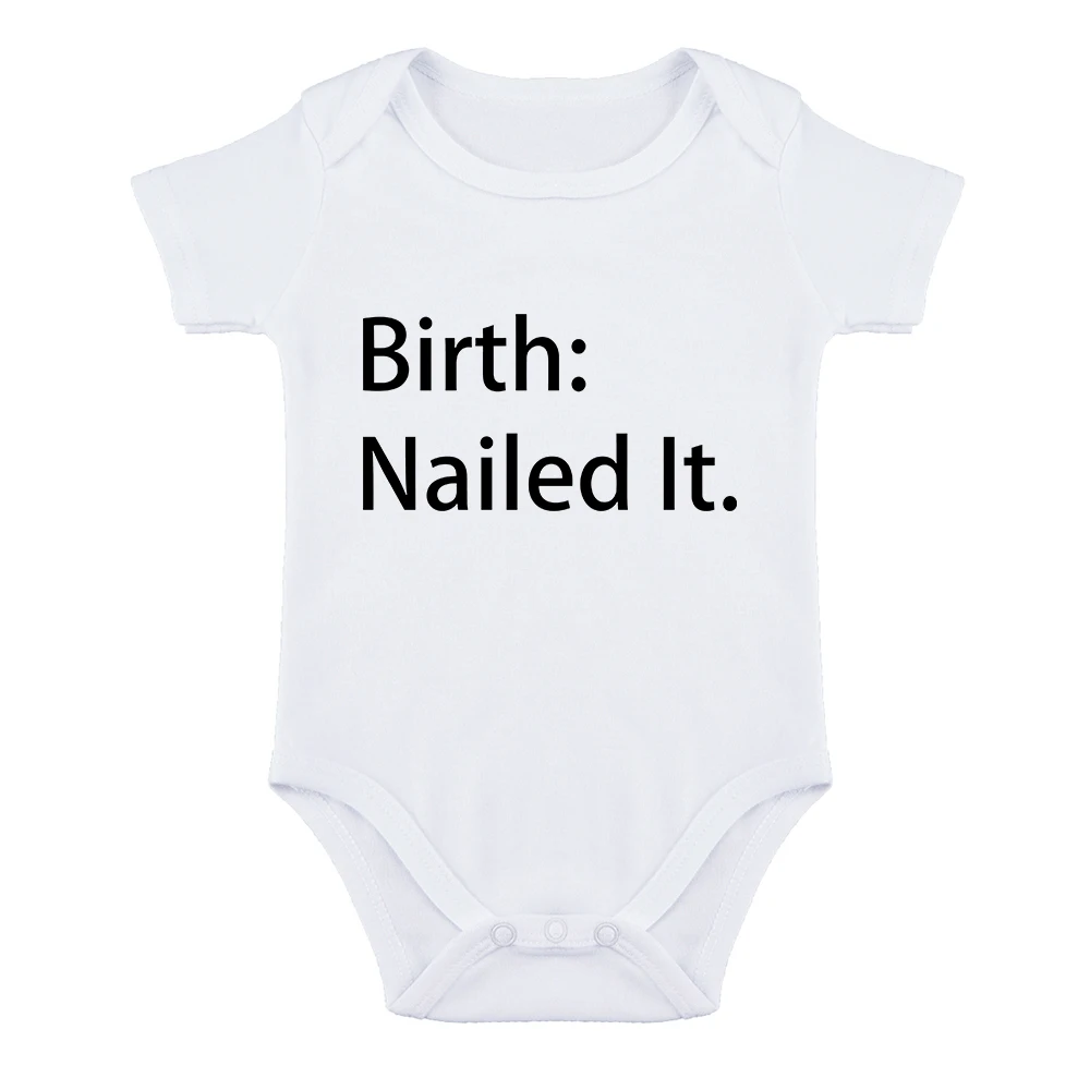 Birth: Nailed It,New Baby's Arrival Funny Baby onesie Cute Baby Bodysuit Baby Essentials Baby Boy Girl Clothes