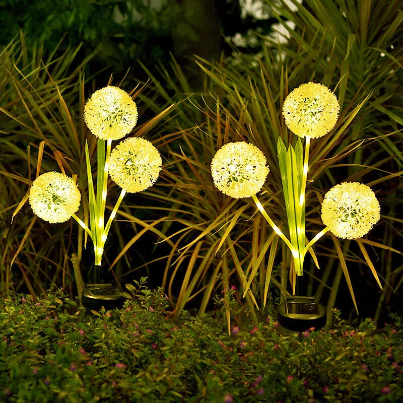 Zonne-Energie Driekoppige Paardenbloem Grond Plug Buiten Waterdichte Plant Licht Tuin Siliconen Gazon Licht Energie Tuin Decoratie