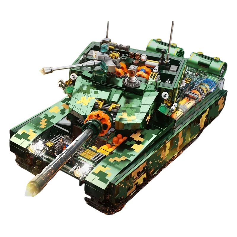 

JAKI Main Battle Tank Model Assembly Player Home Creative Ornament Educational Toy Building Blocks Set Children's Birthday Gift