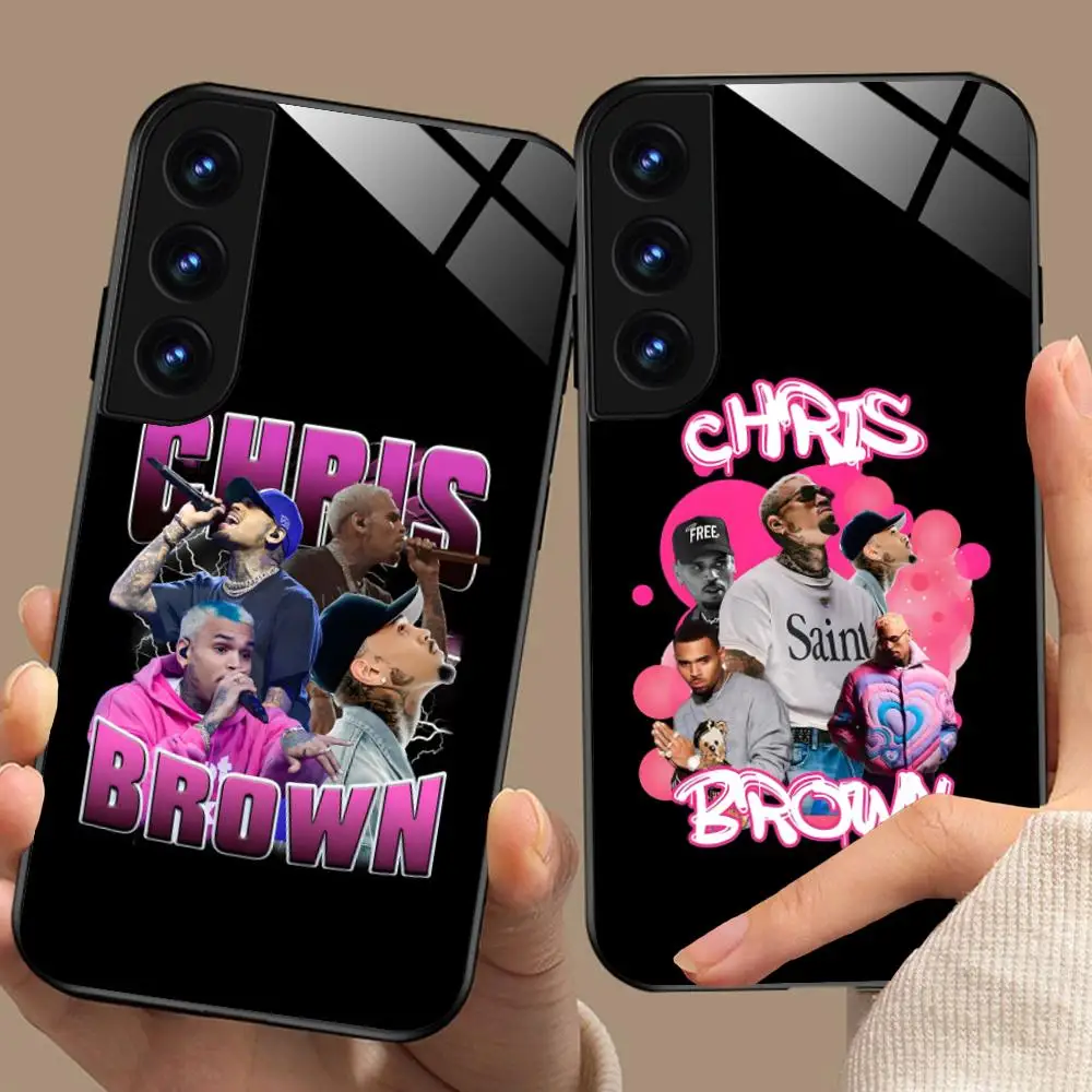 Chris Brown Mobile Phone Case for Samsung Galaxy A56 55 54 53 52 51 36 35 34 23 16 15 5G Glass Cover Cover Pretty