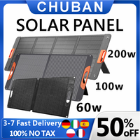 60w/100w /200w Portable Solar Suitcase Foldable Solar Panel Waterproof IP68 with Kickstands for RV Camping Off Grid System