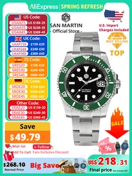 San Martin nuevo 40mm agua fantasma reloj de buceo hombres de lujo NH35 PT5000 reloj mecánico automático zafiro impermeable 200m SN0017