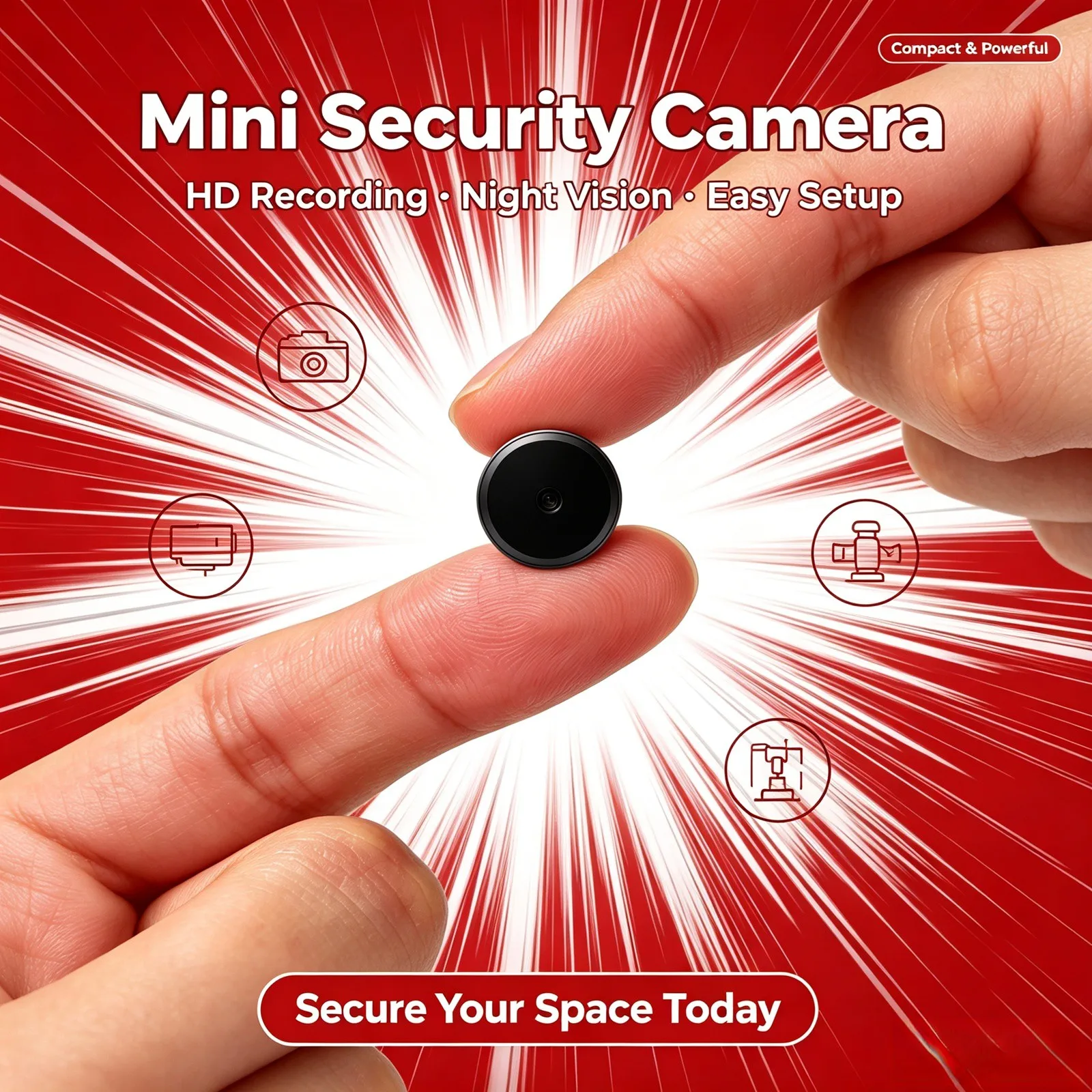 BU2 Mini Portable Surveillance Video Recorder Wireless WiFi Security Monitoring Device Remote Live View Motion Detection Alert Loop Recording Home Office Warehouse Security Protection Video Surveillance Recorder