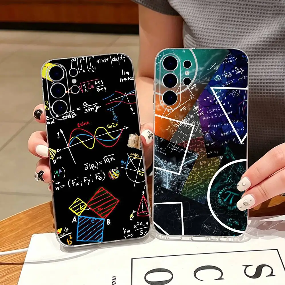 Physics Chemical Mathematics Phone Case For Samsung S25,S24,S21,S22,S23,S30,Ultra,S20,Plus,Fe,Note,10,9,5G Transparent Cover