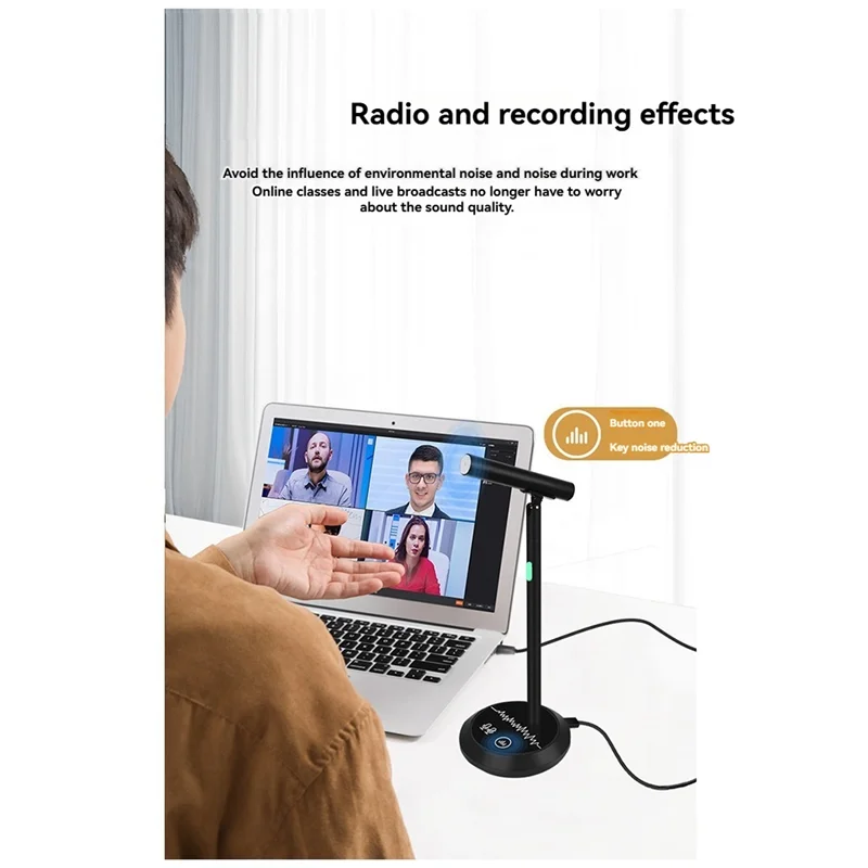 ABUO-Condenser Desktop USB Microphone For PC Laptop Computer Game Live Recording Online Conference