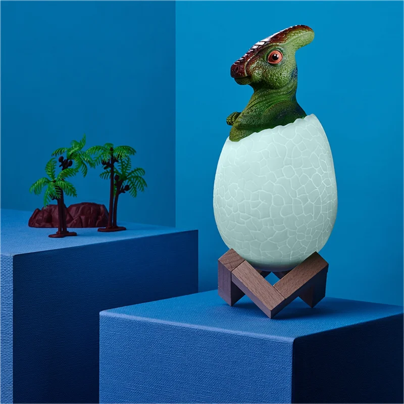 

MAKE-3D Night Light Parasaurolophus Egg Desk Lamp 16 Color Touch Remote Control Cartoon Table Lamps For Kid Home Decor Easy To U
