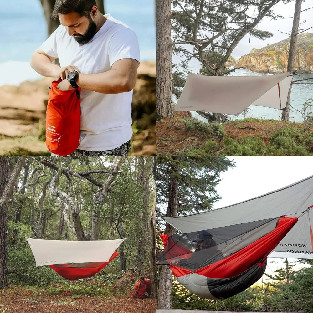 

Гамак Mantis Ultra Light, всесезонный, с москитной сеткой, сумкой для хранения, для кемпинга и активного отдыха - оранжевый