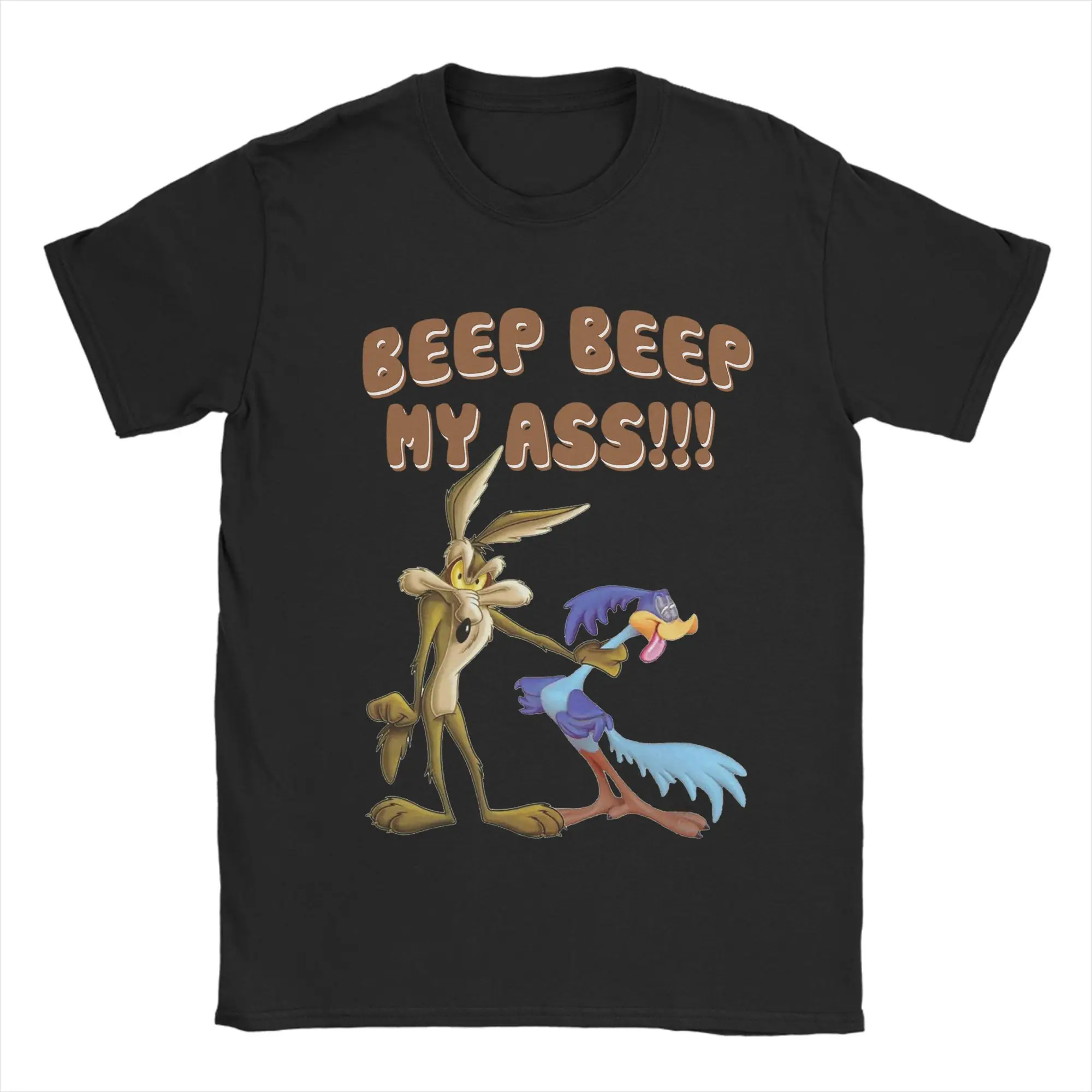 Retro Movie Vintage Roadrunner Coyot T Shirt Men Women 100% Cotton Novelty T-Shirts O Neck  Tees Short Sleeve Clothes Plus Size