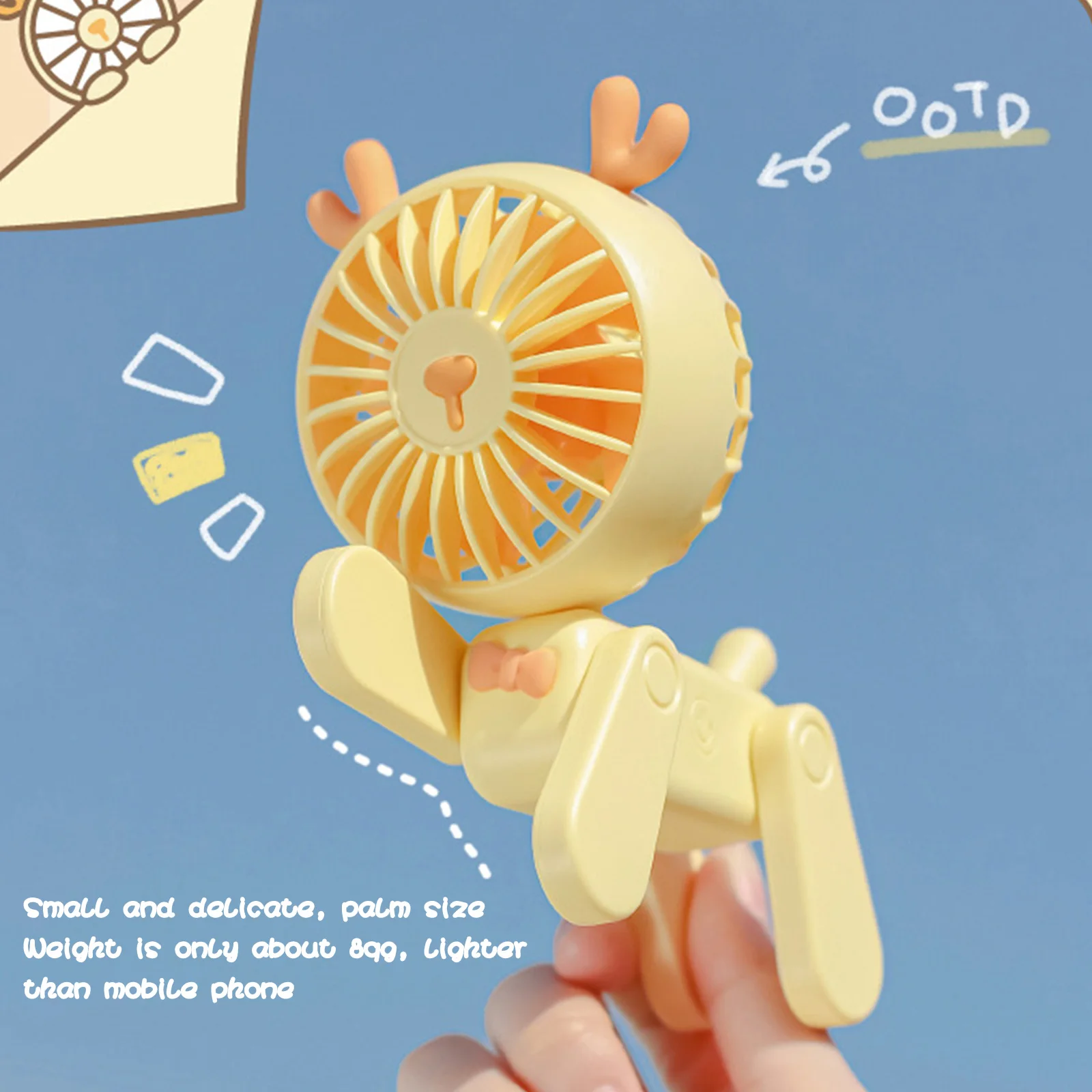 

Desktop Decoration Fans Cute Pet Dog Rechargeable Usb Small Electric fan Cute Girl Mini Desktop Student Dormitory Decoration Fan