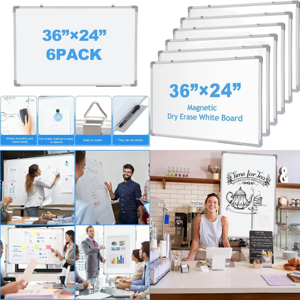 

Магнитная доска для сухого стирания 36 x 24 с алюминиевой рамой для домашнего и школьного использования