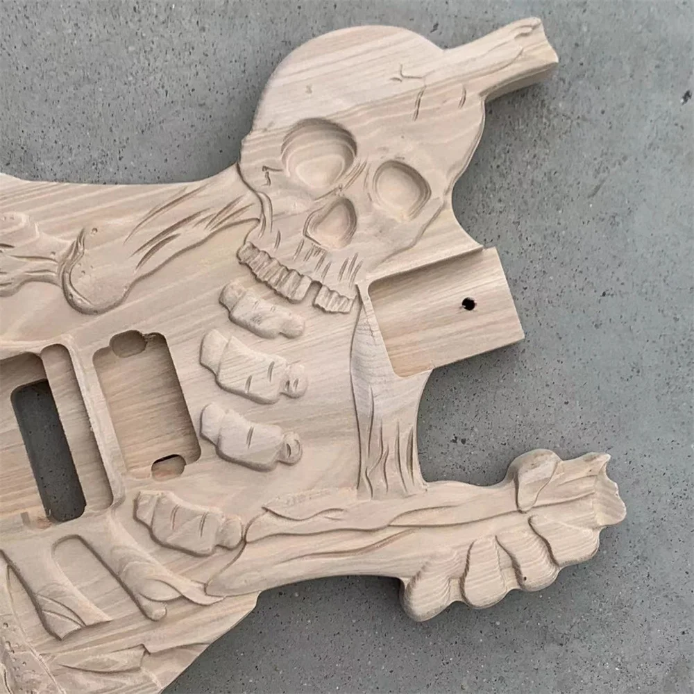 Half-finished electric guitar skull guitars guitarra