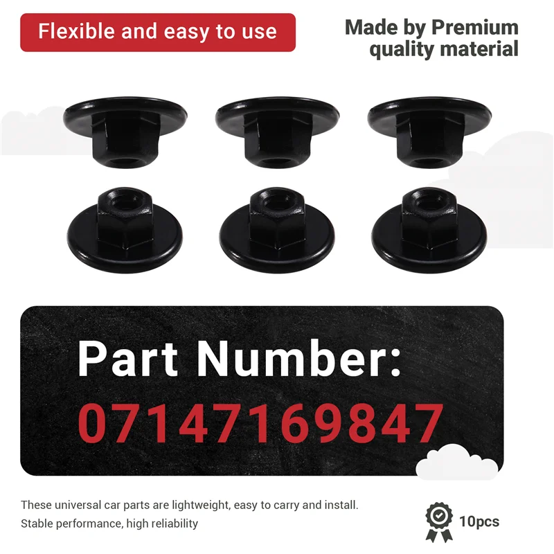 

Decorative Fixator Nuts Hexagon Head Nut Clips Self-Tapping Arc-Shaped Liner Hexagon Head Nut For BMW MINI 07147169847