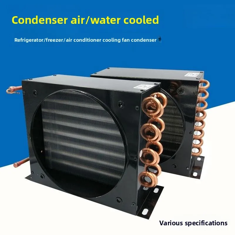 Freezer Refrigerator Condenser with Fan Copper Tube Condenser Air-cooled Aluminum Fin Square Radiator Evaporator 1PCS