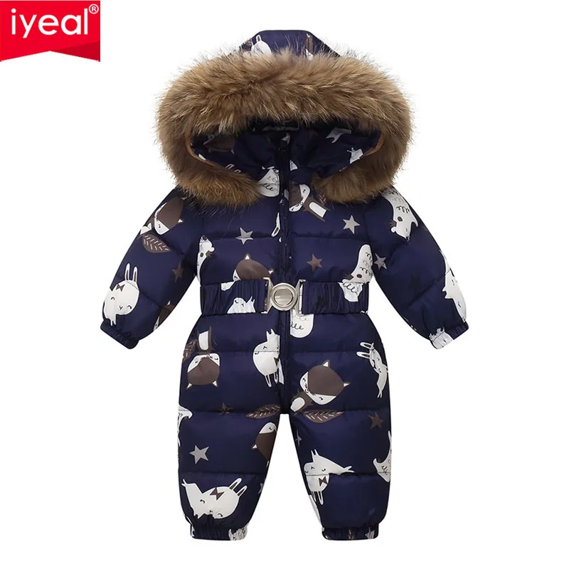 IYEAL Baby Boys Girls Winter Warm Down Coat Children's Jacket  Kids Jumpsuit Waterproof Ski Suit Thicken Snow Wear