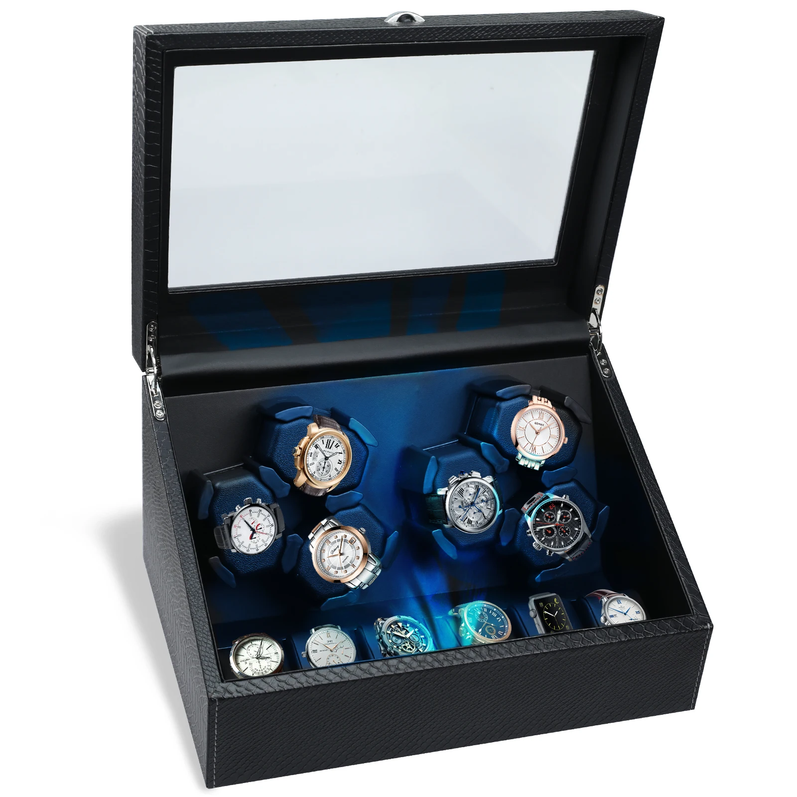 Nueva máquina bobinadora de relojes 6 relojes para reloj automático con retroiluminación de diodo emisor de luz, Motor silencioso, rotación múltiple