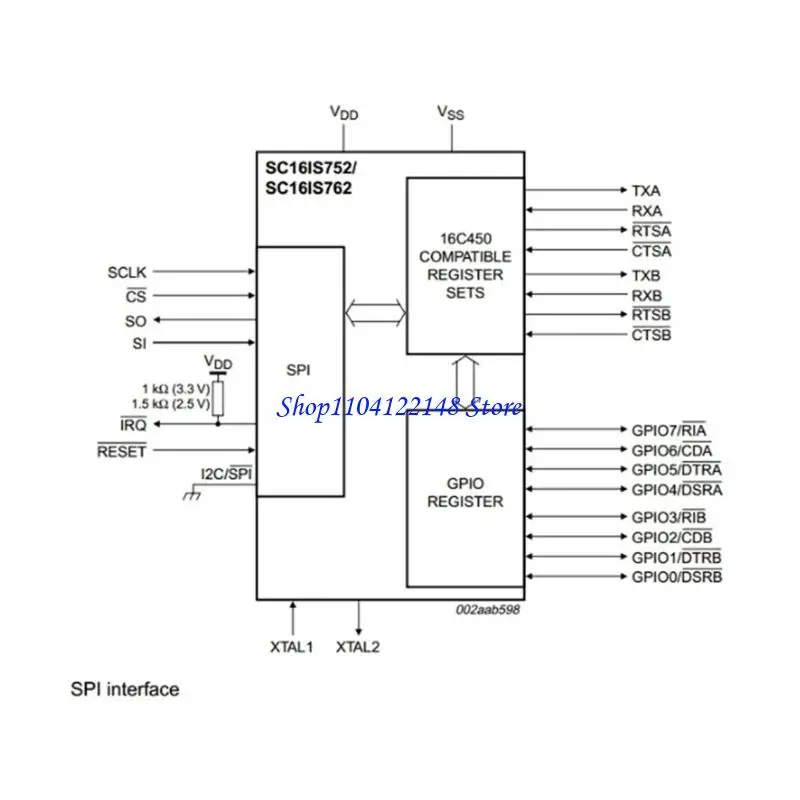 P9FA SC16IS752 PCBs UART To I2C SPI Bridge Module For Sensors Data Transmission And Control