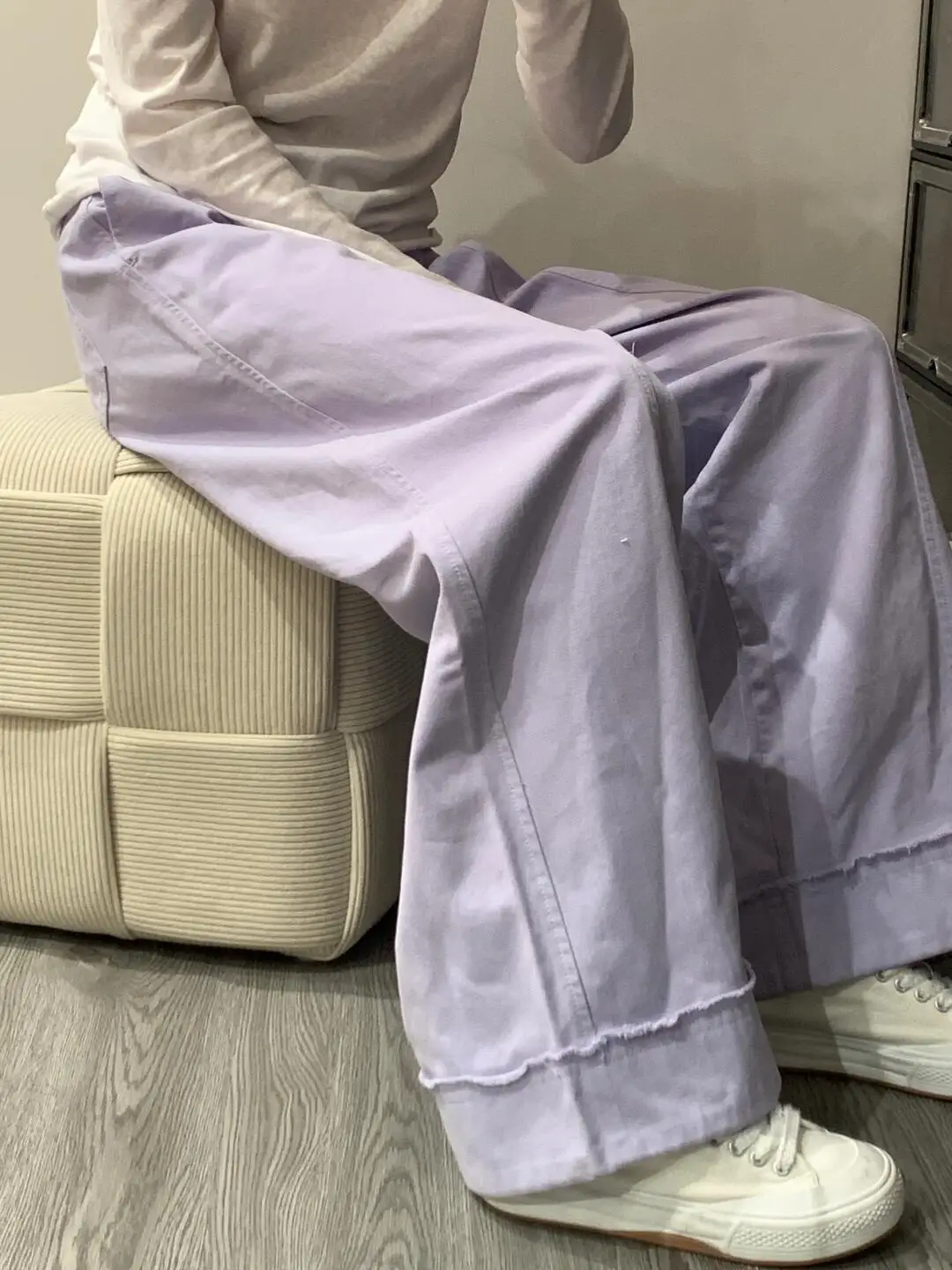 

Мешковатые джинсы для женщин с высокой талией и вышивкой на шнуровке с жемчугом и оборками из бисера Художественные женские эстетичные шикарные удобные современные