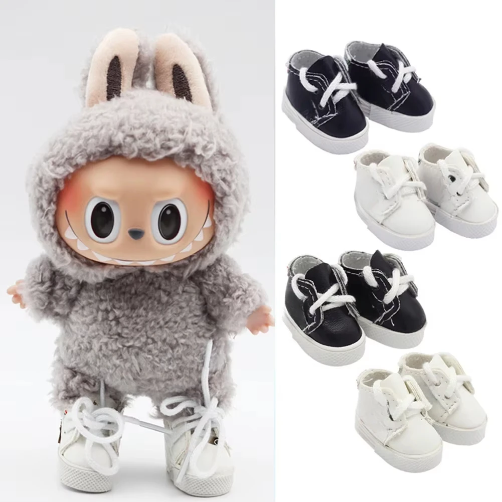 Mini ropa de muñeca de peluche de 17cm, accesorios de atuendo para Corea Kpop Exo Labubu Idol, zapatos de princesa, zapatillas informales, regalo de ropa