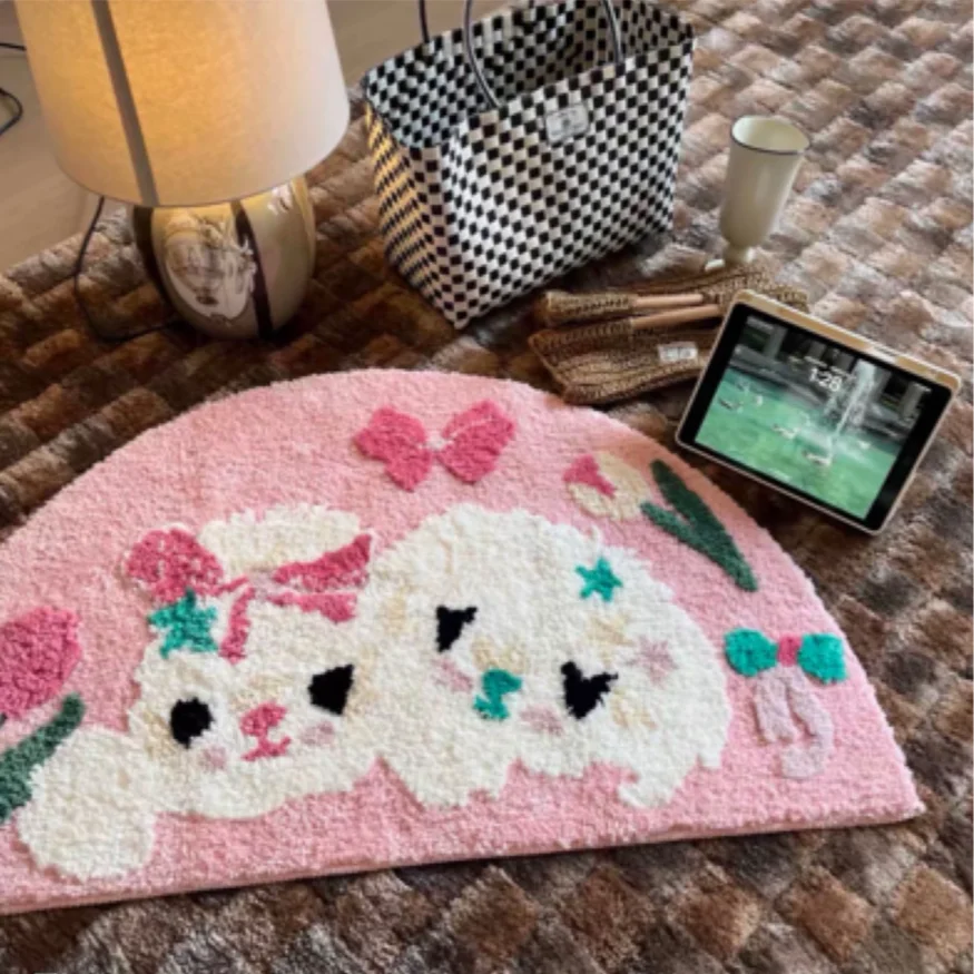 tappetino-assorbente-per-bagno-cartone-animato-coniglio-rosa-carino-antiscivolo-lavabile-in-lavatrice-stile-francese