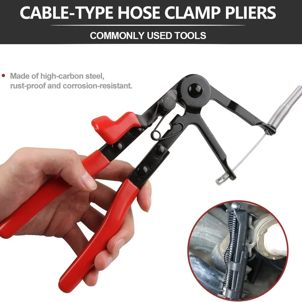 Flexible Wire Long Reach Hose Clamp Pliers Car Repair Tools Removal Hand Tools Metal for Automotive Radiator Fuel Water