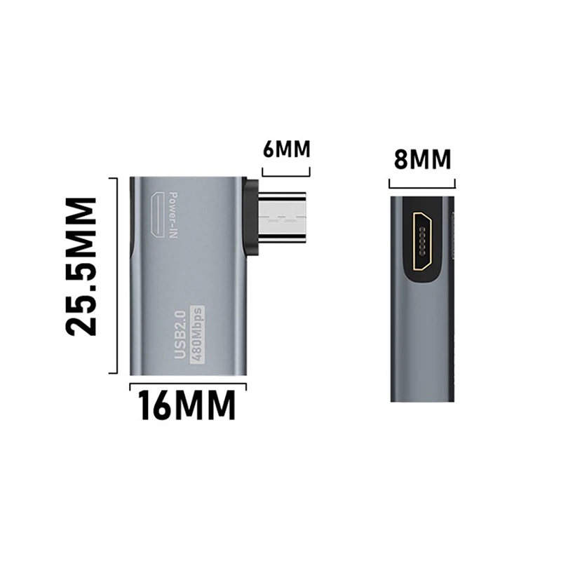 OTG adaptor kabel 4K, kabel adaptor USB mikro ke USB OTG kekuatan sudut kiri 90 derajat untuk TV Tablet api TV 4K