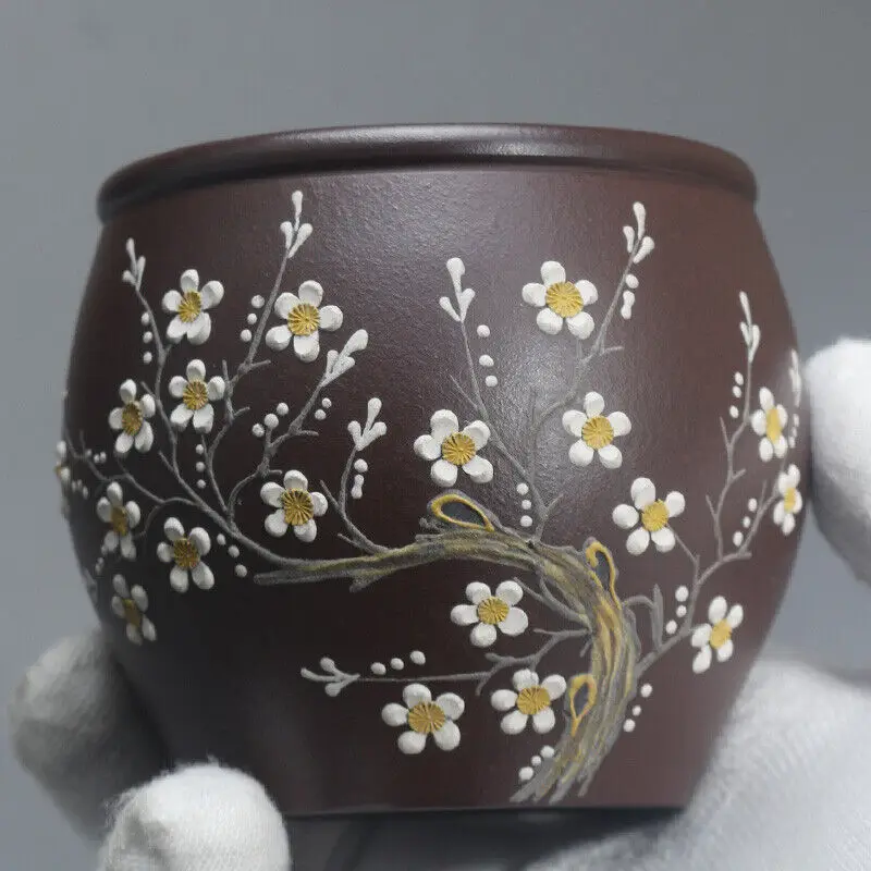 China Exquisite Classic  Yixing Zisha Pottery Purple Clay Plum Blossom Kung Fu Cup