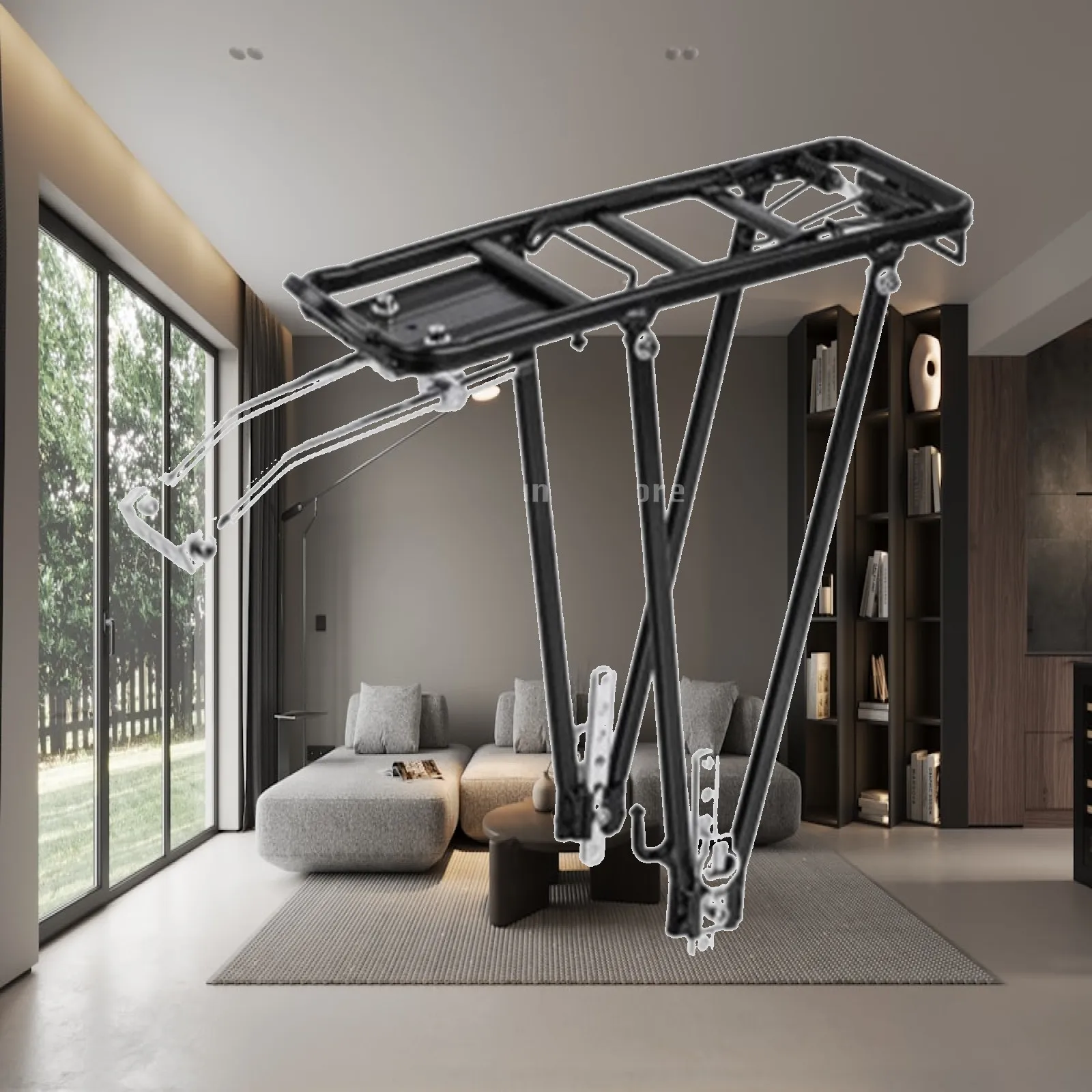 Bike Rear Luggage Carrier Heavy Duty Adjustable Aluminum Alloy Rack for Cycling Commuting and Long Distance Rides