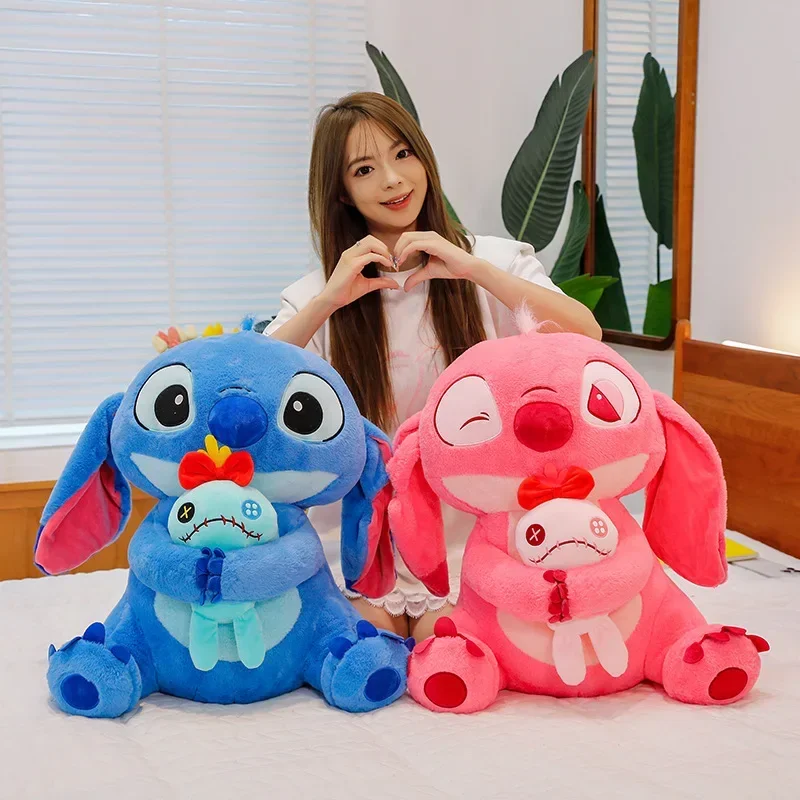 30/75cm Disney Lilo and Stitch Plush Toys Anime Plushie Stich Dolls Kawaii Angel Scrump Pink Stuffed Gift Kids Kids Christmas