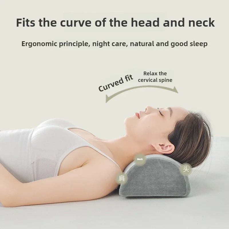 1pc New Half Moon Bolster Pillow For Legs Knees Lower Back And Head Elastic Non-Slip Memory Foam Cushion Office Home Travel 2025