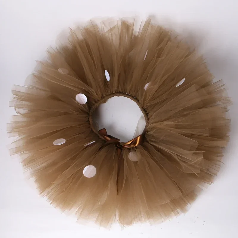 Brown Girls Deer Skirt Outfits Fluffy Baby Girl Party Dance Tutu Skirts For Kids Halloween Christmas Elk Reindeer Costu MN1