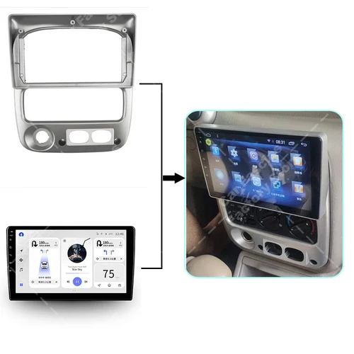 Imagen 2 del producto QSZN-cable de alimentación de Panel para Kia Rio Qianlima 2004-2006, Unidad de Host Android de 9 pulgadas, 2 Din, Kit de embellecedor de marco de Fascia de radio de coche