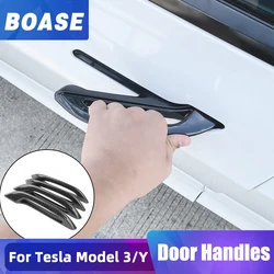 4 PCS For Tesla Model 3 Y Anti-freeze Car Door Handle Sticker Refit Trim Decoration Protector Cover For Taxi Uber