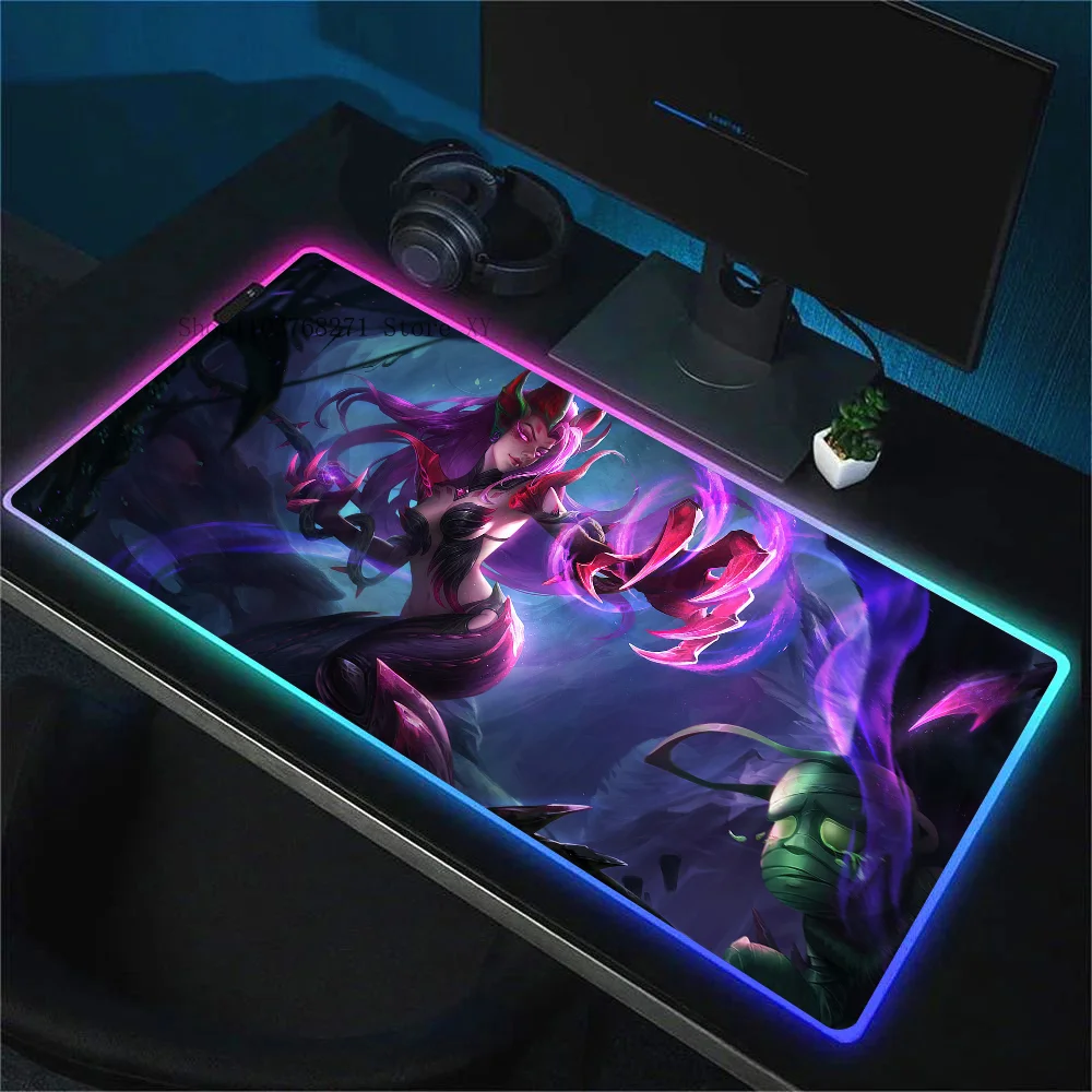 Zyra League Of Legends Mousepad XXL RGB Gaming Mouse pad HD Black Gamer accessori Large LED