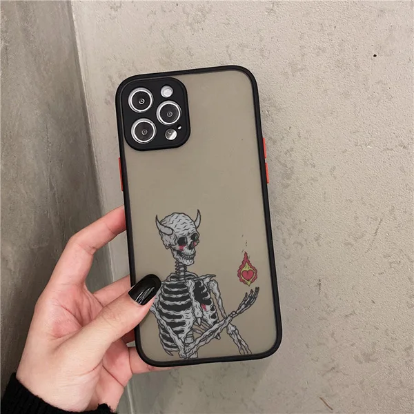 Lustige Skelett-Handyhülle für iPhone 16 15 14 13 12 11 Pro Max Mini X XR XS MAX 15 7 8 Plus SE2 Soft Shell stoßfeste Rückseite – Detail 3