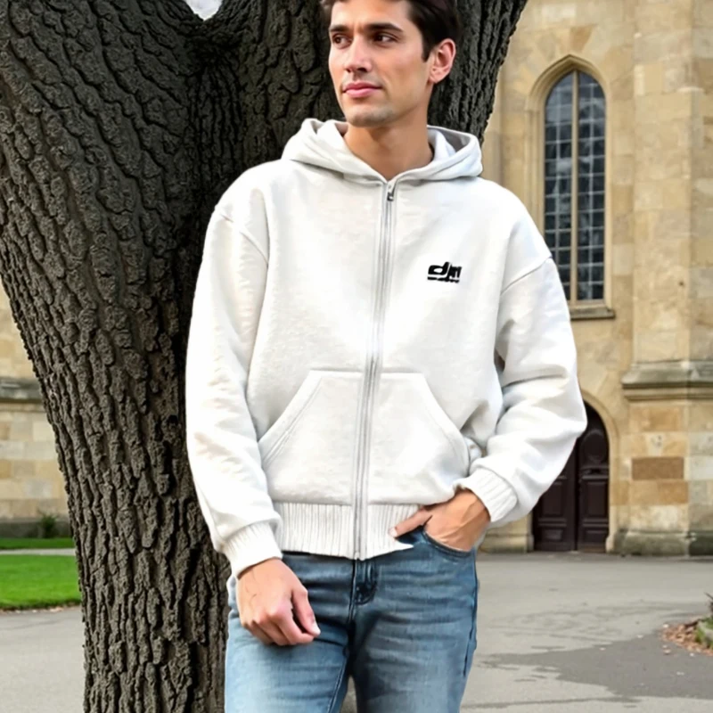 

Men's Long-sleeved Pullover, Double-hooded Sweatshirt, Casual and Fashionable Hoodie, Zipper Pocket Men's European-sized Top