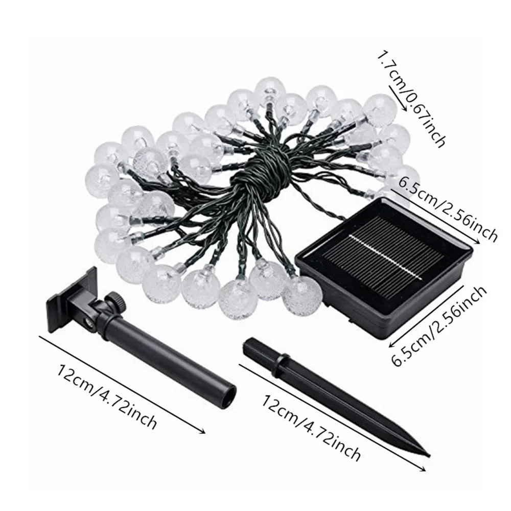 20/50/100 LED الشمسية كريستال غلوب LED سلسلة أضواء 8 وضع الجنية جارلاند لحديقة الزفاف عيد الميلاد هالوين عيد ميلاد ديكور