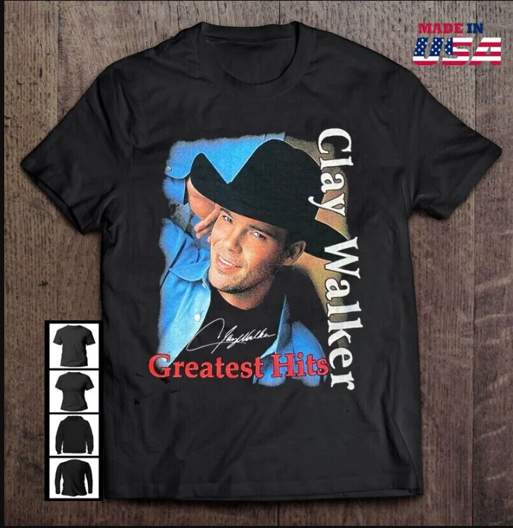 Vintage Clay Walker Music Black T Shirt Gift For Fans Shirt