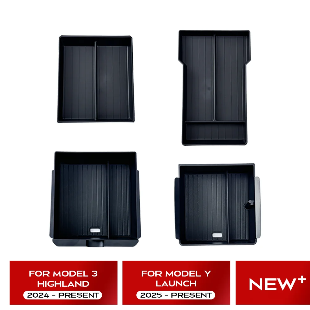 Tesla Model 3+ Highland 2024 센터 콘솔 안경 보관 케이스 팔걸이 보관함 상단 및 하단 몰려 들고 액세서리 New