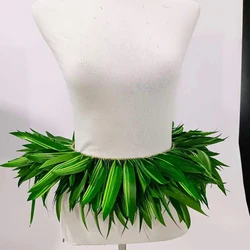 KN-hhb001XS 10Pcs/lot Artificial Ti Leaves Hip Hei Polynesian Belt Tahitian Bustle Hand-braided Cook Island Hula Dance Hipband