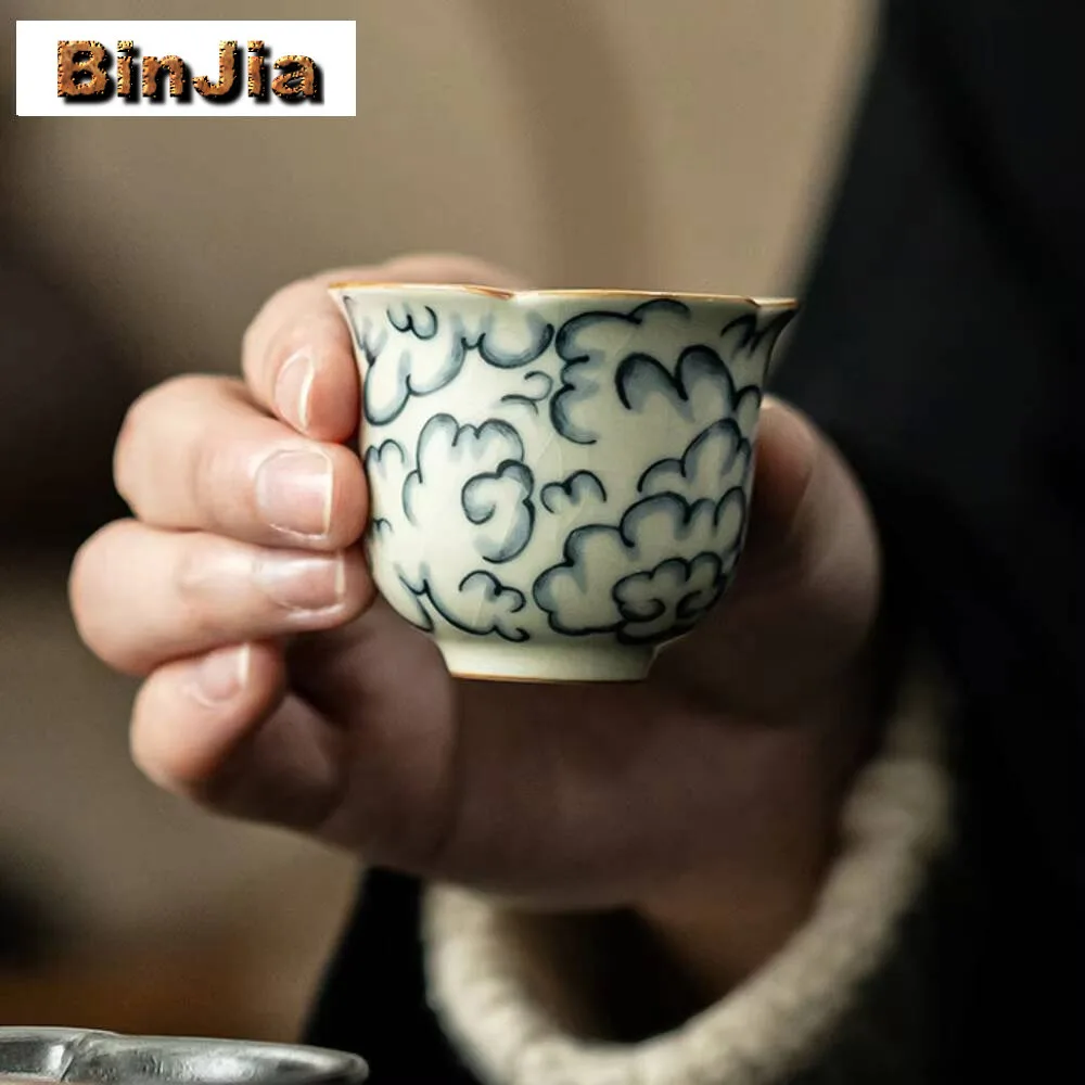 40 مللي الصينية رو فرن السيراميك فنجان الإبداعية زهرة الفم كوب صغير الشخصية براد شاي يمكن فتح وتغذية الكونغ فو Teaset #6