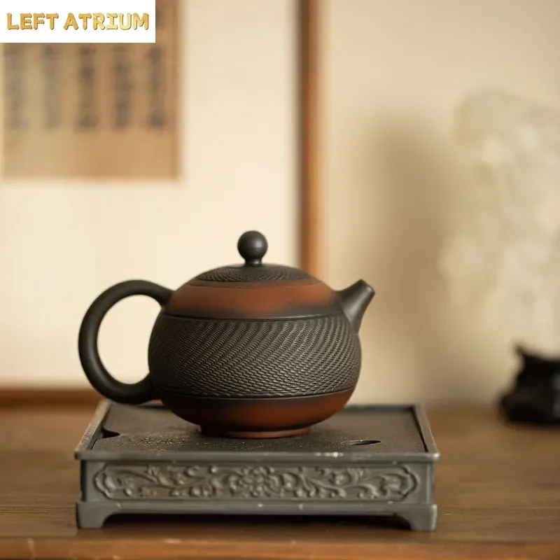 Jianshui Purple Pottery Hand-pulled Teapot Xishi Pot Pure Handmade Jumping Knife TeaSet Kung Fu TeaSet Traditional Festival Gift