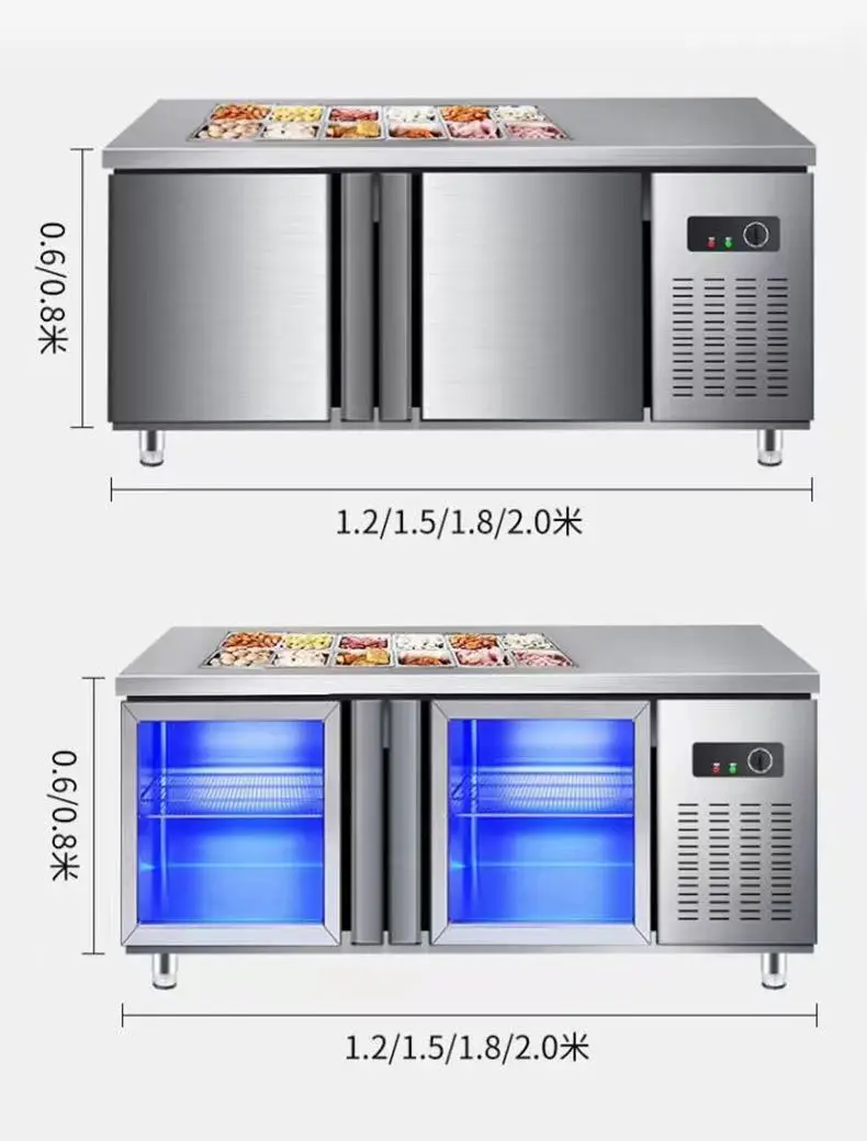 Salad Fridge Pizza Preparation Table Countertop Refrigerator Kitchen Undercounter Refrigerators Salad Cooler