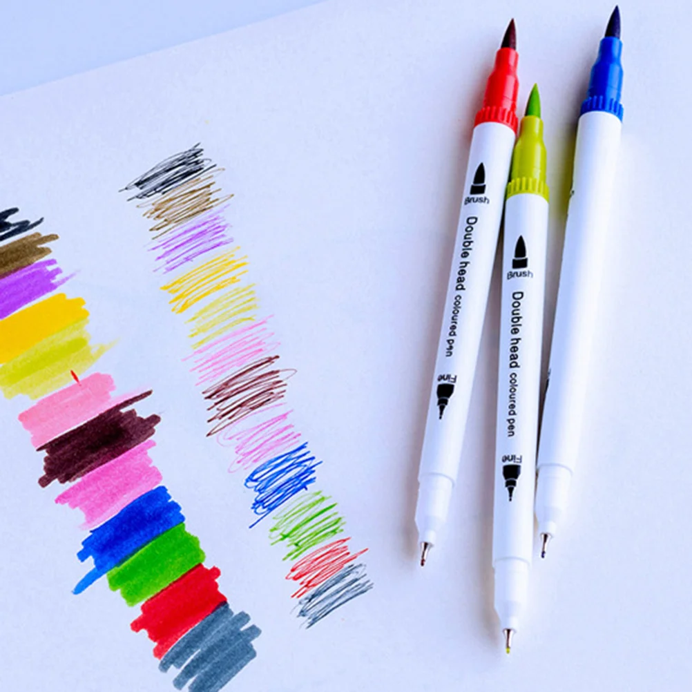 

24Pcs Watermark Pen Double Ended Art Markers Ideal for Fine Art Sketching Drawing Painting Coloring School Office Supplies