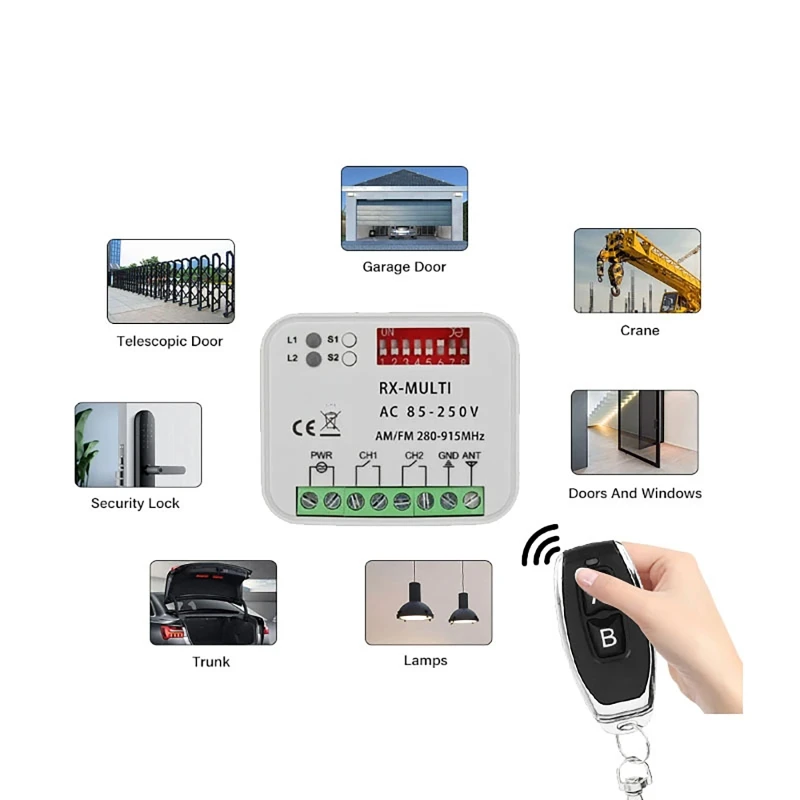 Contrôleur universel d'ouverture de porte de Garage WIFI Tuya, application et télécommande, Module de commutation momentané Intelligent à double canal, relais