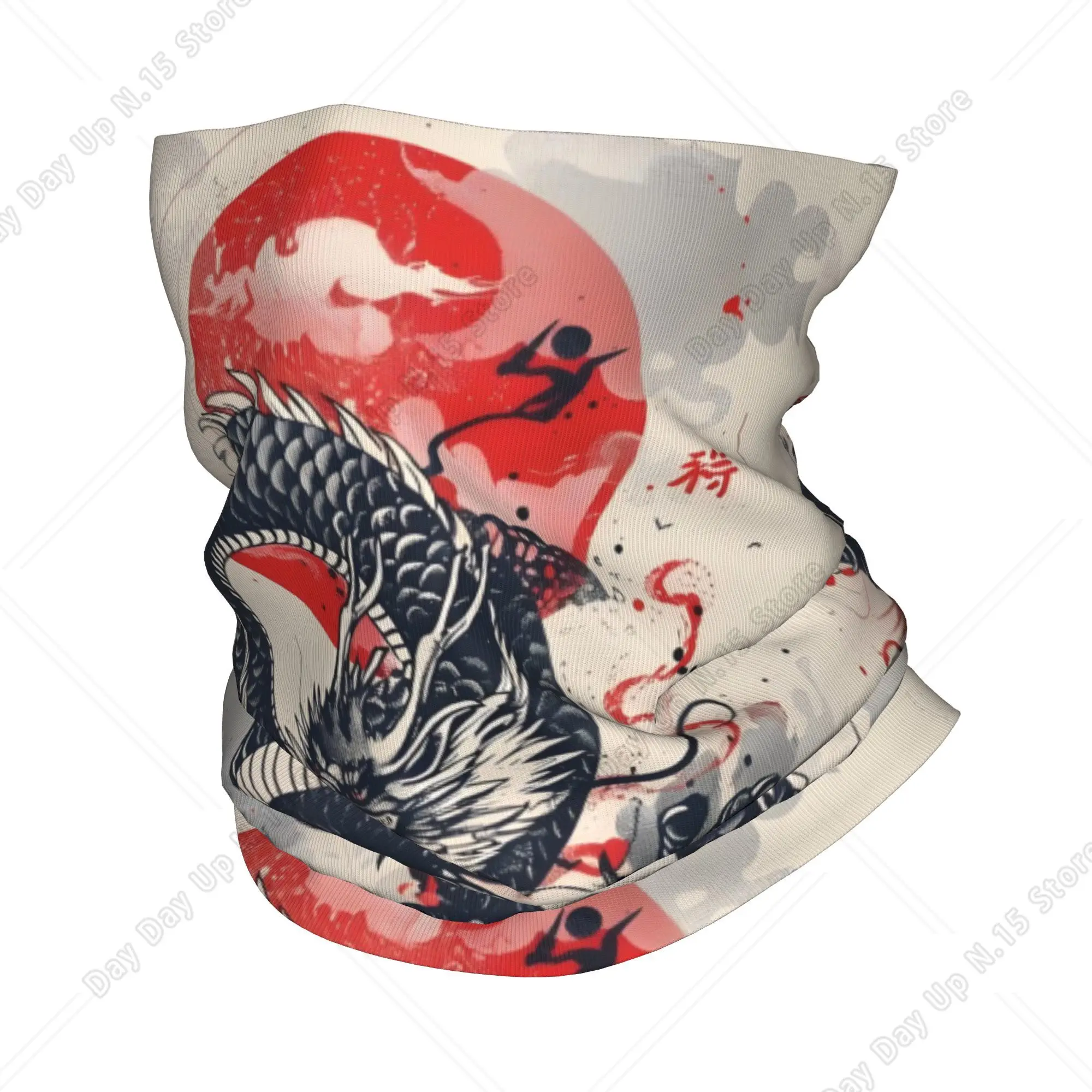 Custom Red Dragon Bandana Neck Warmer Men Women Winter Ski Tube Scarf Gaiter Tradition Totem Asian Style Face Cover