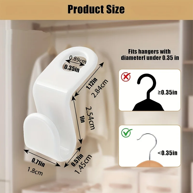 40PCS Durable Plastic Hanger Connector Hooks - Space Saving Multi-Hook System for Closet Organization in Home
