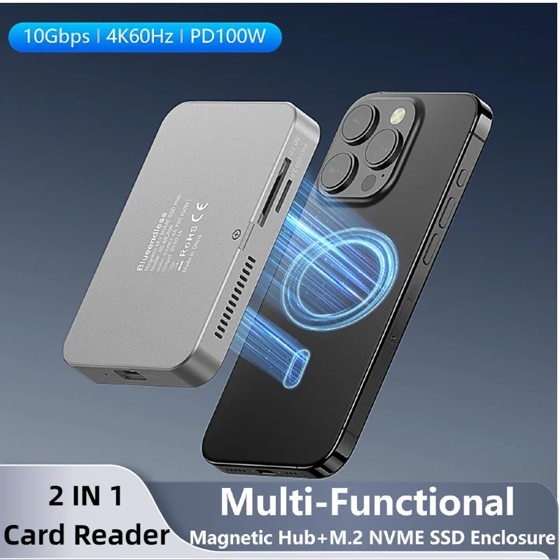 محطة إرساء مغناطيسية SSD بسرعة 10 جيجابت في الثانية USB-C USB3.2 محور محطة إرساء الفاصل لهاتف iPhone 16/16 Pro/iPhone 15/15 Pro #1