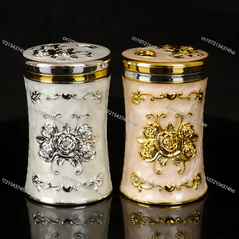 European Toothpick Holder Automatic Press Pop Up Dispenser Creative Toothpick Box For Living Room Hotel Coffee Table Decor