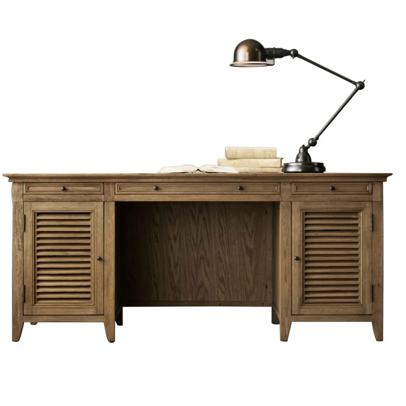 

American country desk desktop computer solid wood study light luxury simple modern home writing desk