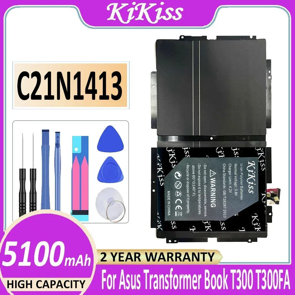 Imagem -01 - Kikiss-bateria do Portátil para Asus Transformer Livro C21n1413 5100mah T300fa T300 kikiss bateria do portatil para asus transformer livro c21n1413 5100mah t300fa t300 01